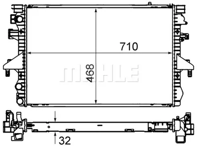 BEHR MAHLE CR 585 000S 8mk376719-184 Radyatör Multıvan V-Transporter T5-1.9 Tdi-2.0 Ac Klimasız Mek Otom 710x468x32 7H0121253K