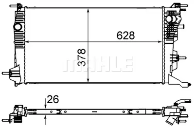 BEHR MAHLE CR 840 000S 8mk376735-131 Radyatör Mgn Iıı 09 Scenıc Iıı 09 1.5dcı-1.4tce Mek Ac Klimasız 628x378x26 214105150R