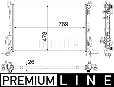 BEHR MAHLE CR 84 000P Motor Radyatoru Renault Trafıc Iıı -Opel Vıvaro 1.6 Dcı 214103569R 93868887