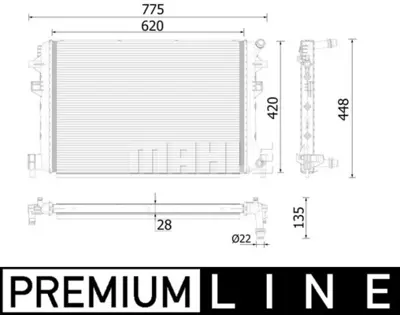 BEHR MAHLE CR 959 000P Motor Su Radyatoru Cc 12>17 Golf Vıı 13>17 A3 17> Q2 17> Passat 15> Leon 13> 5Q0121251HP