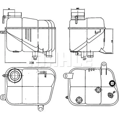 BEHR MAHLE CRT 120 000S Radyator Yedek Su Deposu S-Class W140 91>98 C140 92>99 A1405001749