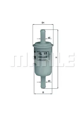 BEHR MAHLE KL 97 OF Yakıt Filtresi In-Line Fuel Filter 9186744