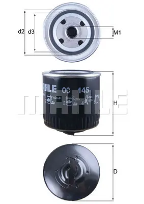 BEHR MAHLE OC 145 Yag Fıltresı Caddy Iı 96>03 Polo 95>02 Arosa 97>04 Felıcıa 95>01 1.9tdı Aef Agd Aku Asx 30115561C 30115561D