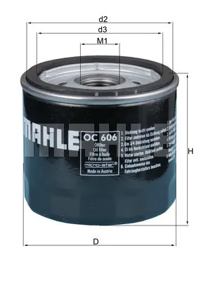 BEHR MAHLE OC 606 Yag Fıltresı 21080101200509 C601143X2A YN2G6714B2A