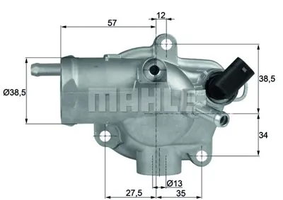 BEHR MAHLE TH 13 92 Termostat 92 °c (Om611) W203 00>07 W210 99>02 S210 99>03 C209 02>09 Cl203 01>04 A6112031275