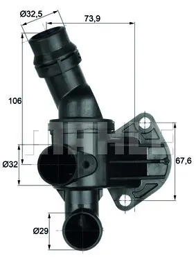 BEHR MAHLE TI 6 80 Termostat 87° A1 11>14 A3 04>13 Golf V Vı 06>13 6F121111H