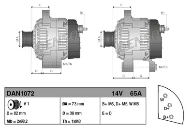 DENSO DAN1072 Alternatör Perkıns 