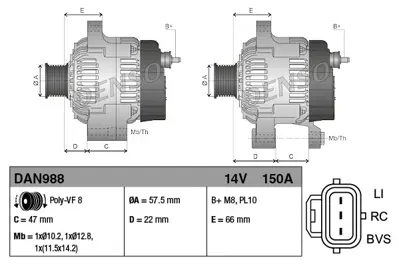 DENSO DAN988 Alternatör YLE500420