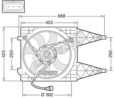 DENSO DER32016 Fan. Radyatör 6Q0959455AD