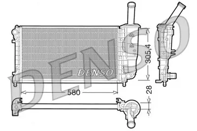 DENSO DRM09108 Radyatör Punto 1.4 03 Mek Ac Klimasız 582x322x34 51723827