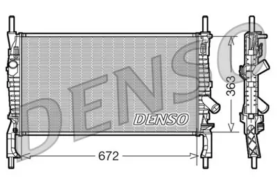 DENSO DRM10105 Motor Su Radyatoru Transıt 2,2tdcı / 2,4tdcı 06>09 Klımasız Manuel Olcu: (672×358×26) 6C118005AD