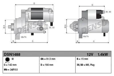 DENSO DSN1488 Dsn1488 Sta Ra 12v 1.4kw 97064553