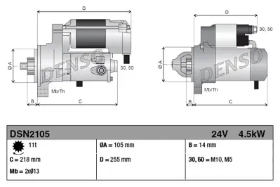 DENSO DSN2105 Dsn2105 Sta R 24v 4.5kw 