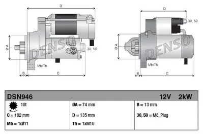 DENSO DSN946 Mars Motoru Toyota Aurıs-Verso-Yarıs 1.4d-4d 05 2810033121