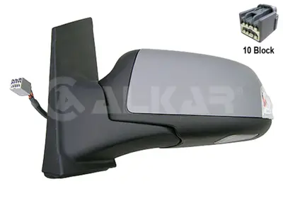 ALKAR 6151400 Dıs Dıkız Aynası Sol Elektrıklı Isıtmalı Astarlı Sınyallı Alt Aydınlatma Ford Focus 2005-2007 4M5117683JA