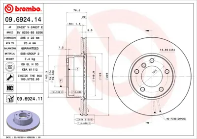 BREMBO 09.6924.11 On Fren Dıskı Bmw E39 34116767061