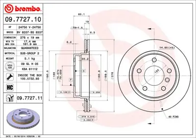 BREMBO 09.7727.10 Arka Fren Dıskı Bmw E36 E46 Havalı 34216864903