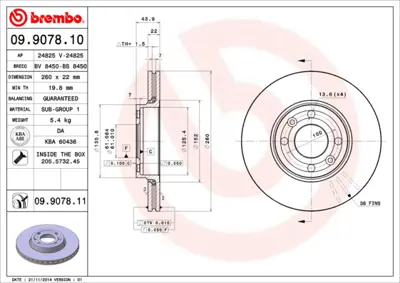 BREMBO 09.9078.10 On Fren Aynası Clıo Iıı Modus Note 1.2 / 1.4 / 1.5dcı / 1.6 16v 06 / 05>megane Iı 1.4 Sedan 09 / 03> 40206AX60A 8671016813