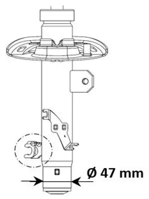 KYB 3338012 On Amortısor  Sag 208 10> C3 Iıı 09> Tasıyıcıya Gıren Yer 47mm Gazlı 9820310880