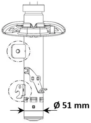 KYB 3348012 On Amortısor Sag 208 12> Ds3 15> 51mm 9817007080 9820328880