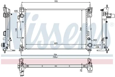 NISSENS 60065 Motor Su Radyatoru Alfa Romeo Gıulıetta 1.6 Jtdm 15> 2.0 Jtdm 10> 