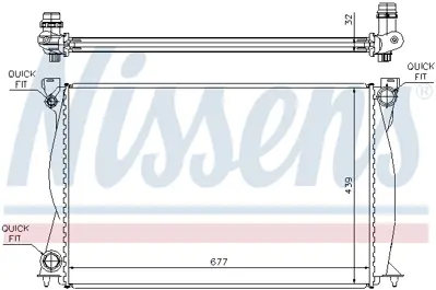 NISSENS 60231A Motor Radyatoru (675×445×32) Audı A6 Otomatık 2,7tdı 3,0tdı 05>11 4F0121251N