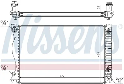 NISSENS 60236A Motor Su Radyatoru Brazıng Audı A6 2,4ı 2,8 Fsı 3,0 Tfsı 04> Klımalı Otomatık Sanzıman 675x428x32 4F0121251M