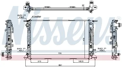 NISSENS 60317 Motor Su Radyatoru Audı A4 08>15 A5 10>17 A6 Q7 11>18 Q5 13>17 3.0 3.2tdı Tfsı 8K0121251H