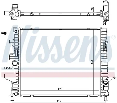 NISSENS 606446 Motor Su Radyatoru Focus Iıı 11> 1.0 Ecoboost  F1F18005VE