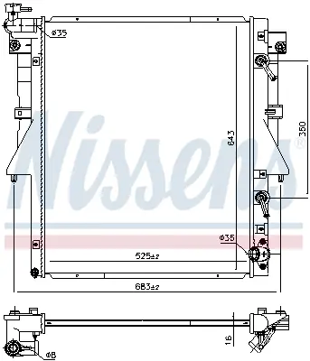 NISSENS 606548 Motor Su Radyatoru L200 2,4 2015 -> Otomatık Vıtes 6000605264