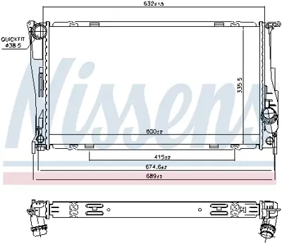 NISSENS 60832 Motor Su Radyatoru E82 E84 E88 E89 E90 E91 E92 E93 (N54 N55 N20) 17117547059