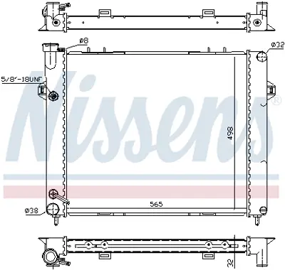 NISSENS 609891 Jeep Grand Cherokee I (Zj, Zg) 4.0 İ 4x4 (Z) 91>99  Motor Radyatoru K52028378