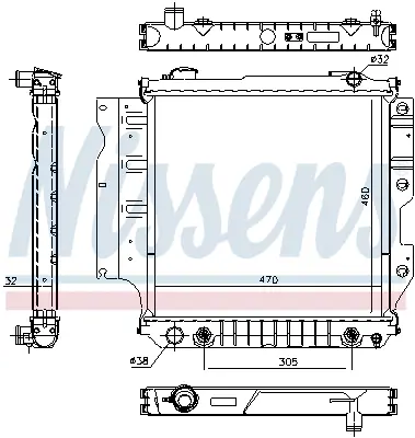 NISSENS 60993 Jeep Wrangler I 88>91 Wrangler Iı 96>07 Motor Su Radyatoru K5503768AA