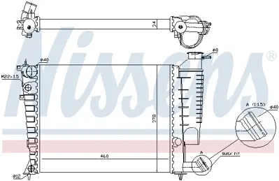 NISSENS 61335A Motor Su Radyatoru P306 Xsara (Klımasız) Segmanlı 1,4ı / 1,6ı / 1,8ı 97> Tu3jp Olcu: (377,5*460*23) 9633070480