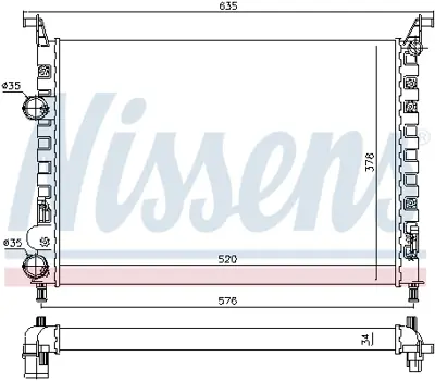 NISSENS 61684 Motor Radyatoru K46847432