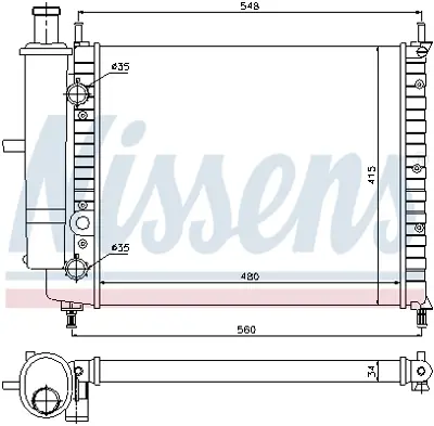 NISSENS 61788 Motor Radyatoru K46534995