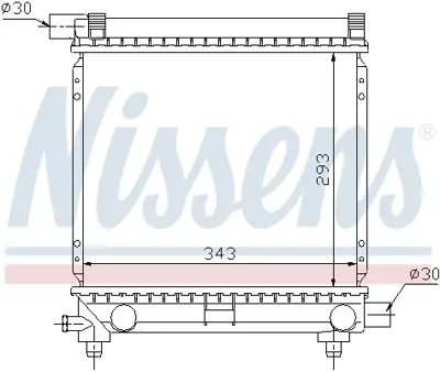 NISSENS 62551 Motor Su Radyatoru (Klımasız / Manuel Sanzıman) 190 W201 85>93 W124 86>92 S124 86>90 A2015007603