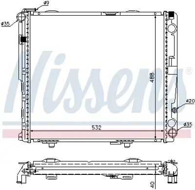 NISSENS 62696A Motor Su Radyatoru (Klımasız) E-Class W124 93>95 S124 93>96 A1245007503