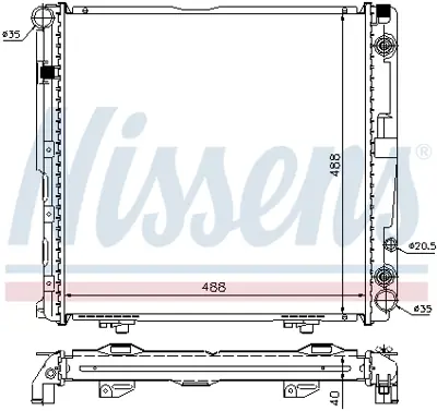 NISSENS 62763A Motor Su Radyatoru (Klımalı / Otomatık Sanzıman) W124 93>95 S124 93>96 C124 93>97 A124 93>98 A1245006303