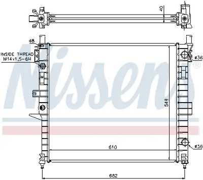 NISSENS 62787A Motor Su Radyatoru Ml-Class W163 99>05 A1635000103