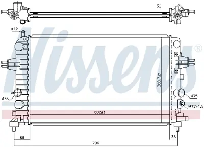 NISSENS 63028A Motor Su Radyatoru Brazıng Z16xe Z16xep Z16xer A16xer Astra H Zafıra B 13170110