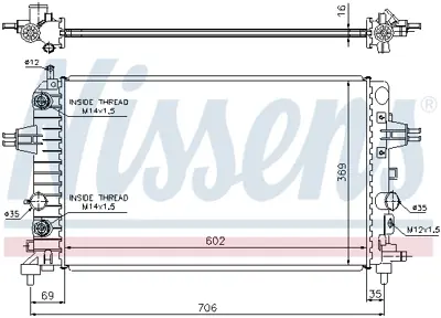 NISSENS 630702 Motor Su Radyatoru A.T. Astra H 04>14 Z16xer 13170111