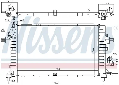 NISSENS 630752 Radyator Opel Astra H 1,7 Cdtı, 2,0 Dtı (Ac ) (04>) 13143554