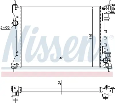 NISSENS 630753 Motor Radyatoru Combo D - Doblo Iıı - Alfa Mıto 95515007