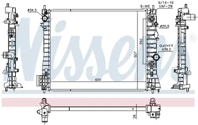 NISSENS 630777 Motor Radyatoru 95136074