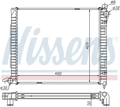 NISSENS 64300A Motor Su Radyatoru Land Rover Freelander 482x428x32 PCC000101