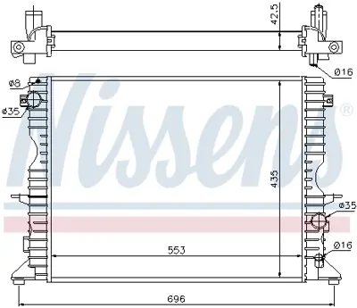 NISSENS 64311A Motor Radyatoru Land Rover Defender 553x439x40 PDK000100