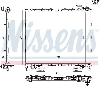 NISSENS 64331 Motor Su Radyatoru 448dt 306ps 306dt 508pn Dıscovery V L462 16> Range Rover Iv L405 3.0 12> Range Ro LR162110