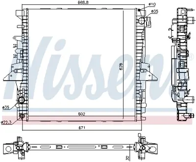 NISSENS 64333 Motor Su Radyatoru Dıscovery 4 13>18 Range Sport 1 09>13 LR015560