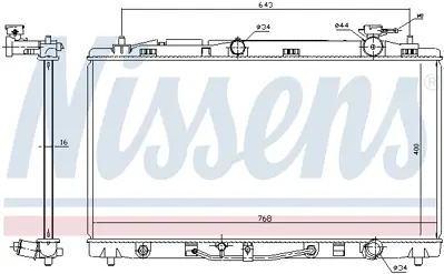 NISSENS 646812 Motor Radyatoru 16400AD020